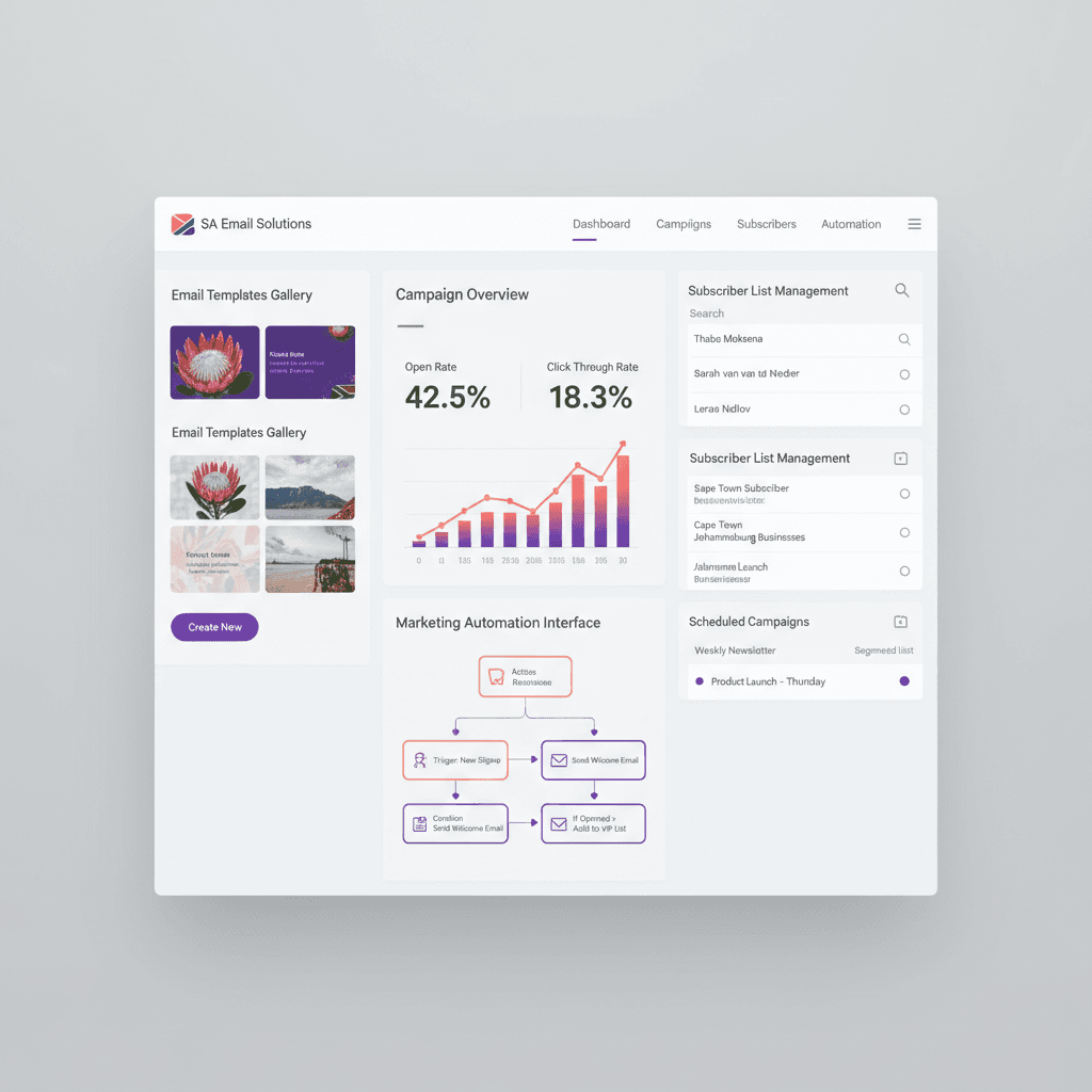 Email Marketing Dashboard showing campaign analytics and templates