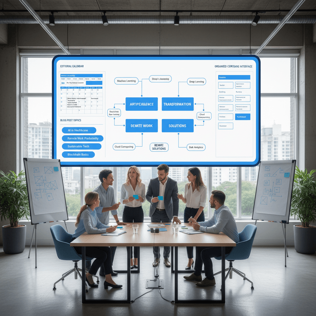 Content strategy planning and editorial calendar