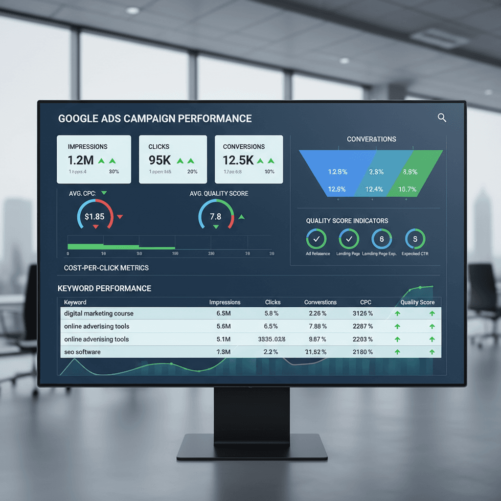 Google Ads campaign management dashboard