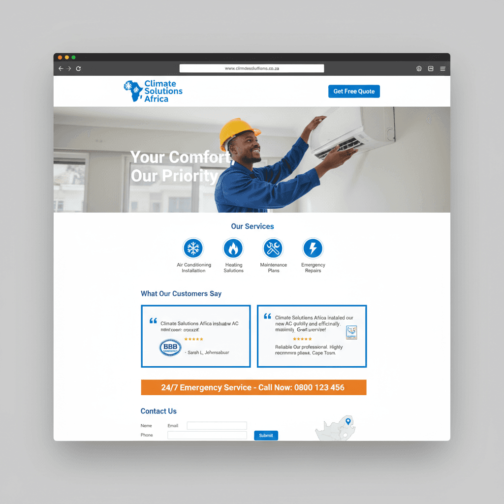 HVAC air conditioning website design