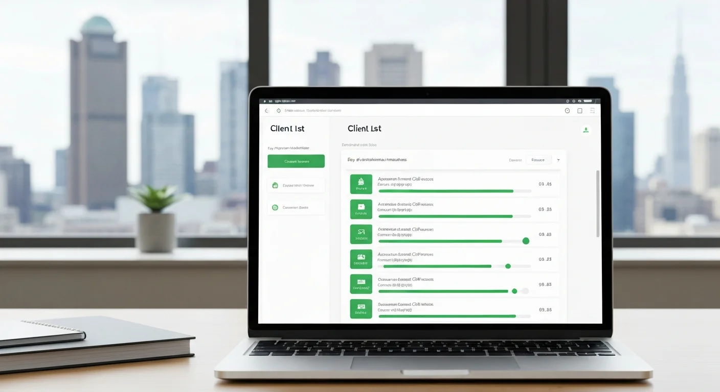Modern CRM dashboard for accounting firm client management