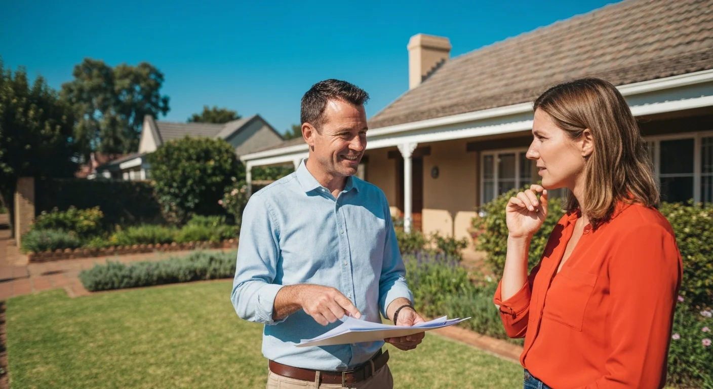 South African estate agent looking at missed calls on phone