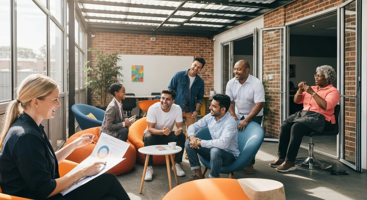 South African small business owners with AI tools on smartphones