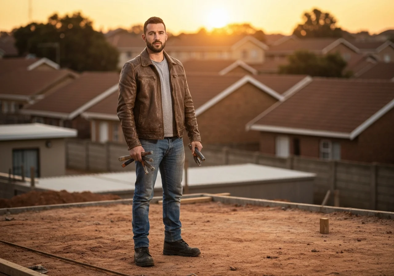 South African tradesman missing a phone call while working on site