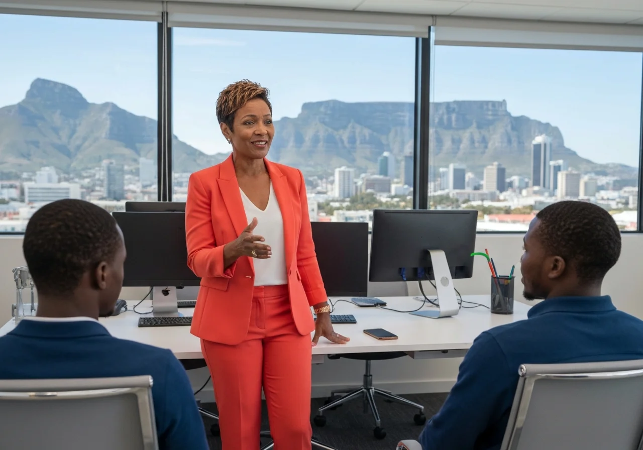 SA business team comparing connectivity options in a Johannesburg office