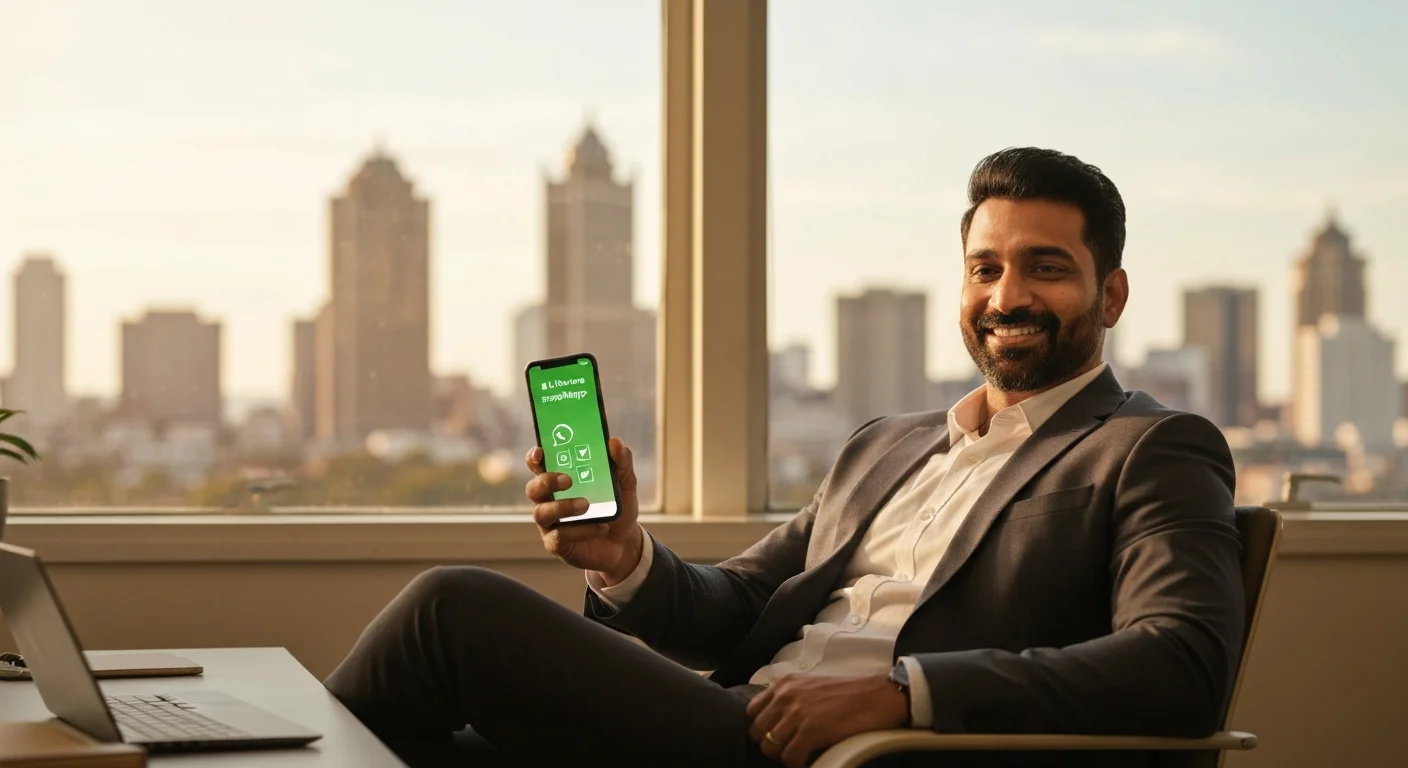 Business owner relaxed knowing AI is handling WhatsApp